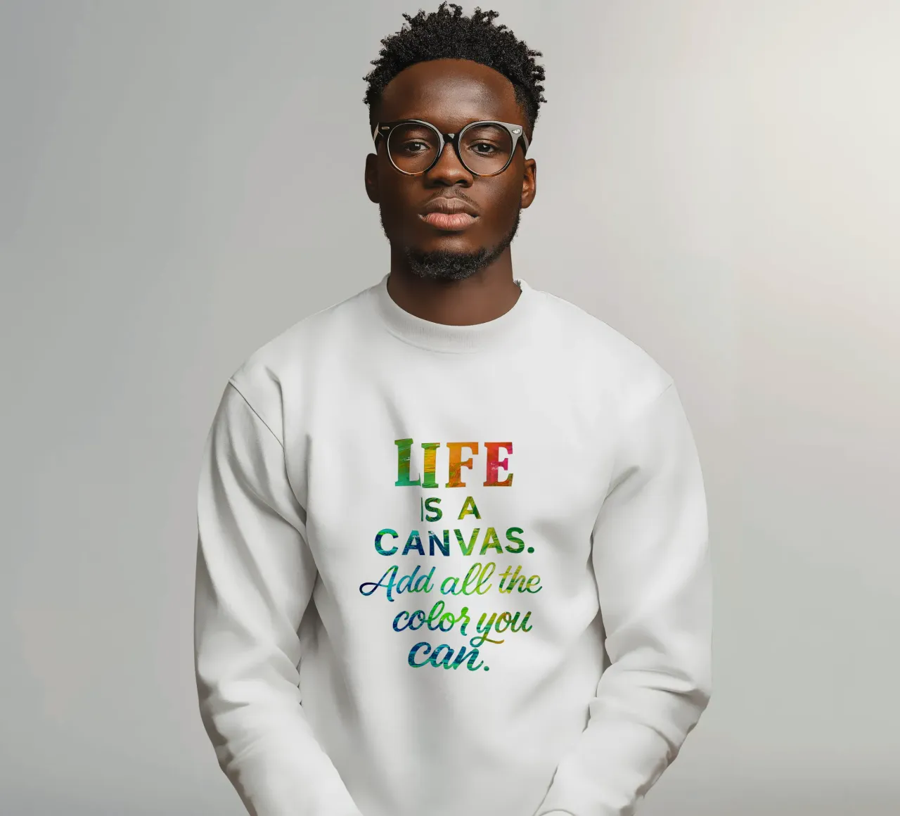 LIFE IS A CANVAS. ADD ALL THE COLOR YOU CAN. sweatshirt van Vintage Van Gogh
