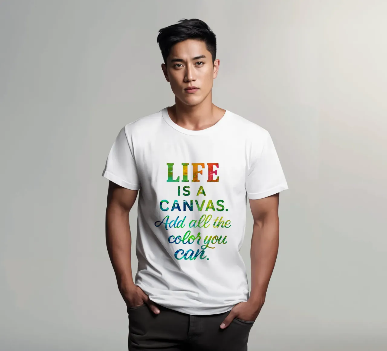LIFE IS A CANVAS. ADD ALL THE COLOR YOU CAN. t-shirt da Vintage Van Gogh
