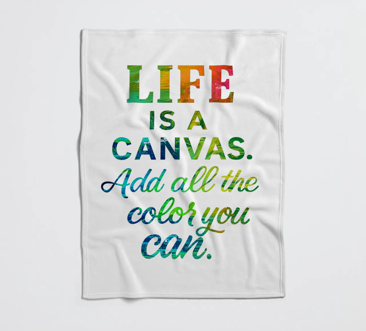 LIFE IS A CANVAS. ADD ALL THE COLOR YOU CAN. fleecedeken van Vintage Van Gogh