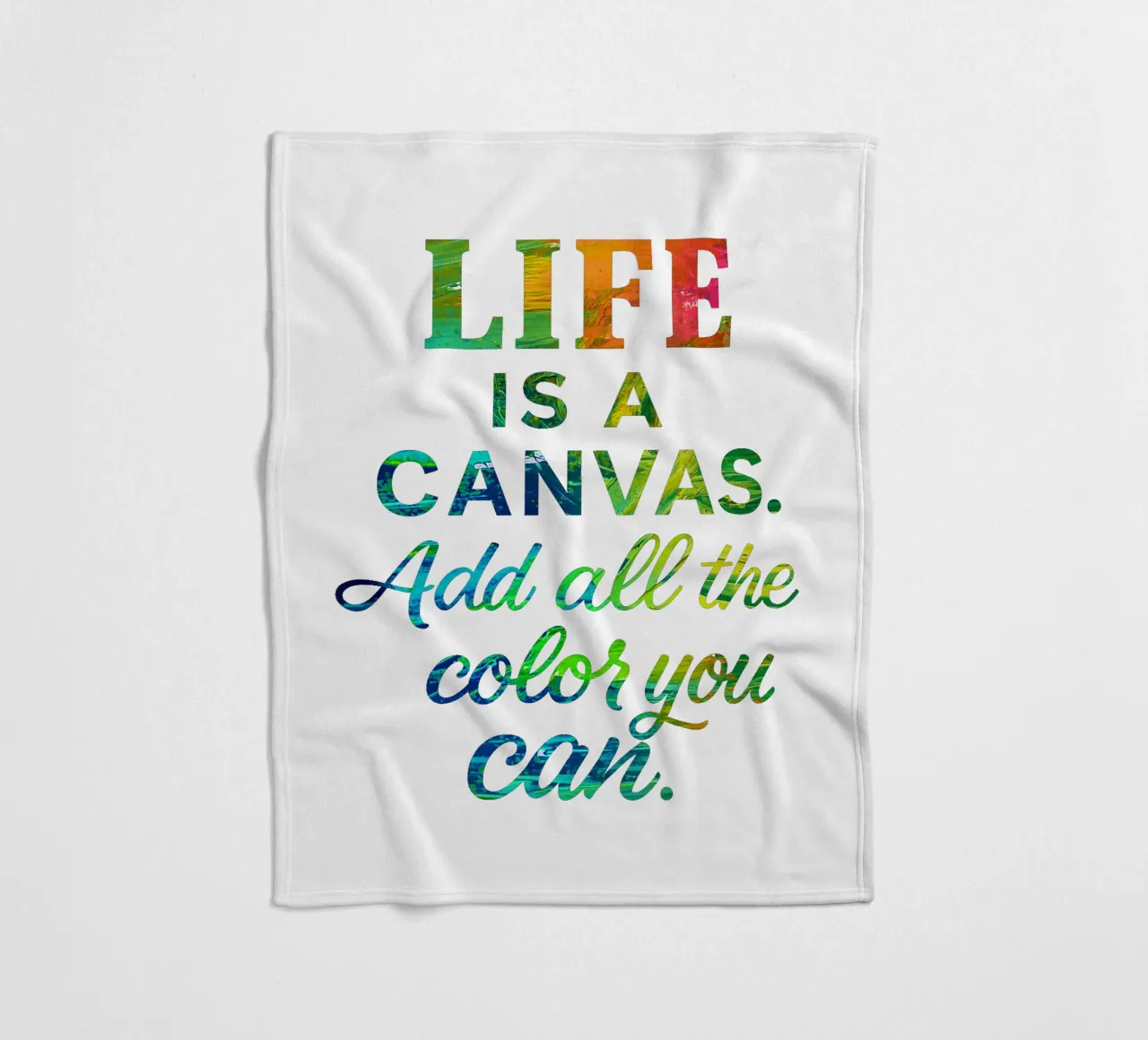 LIFE IS A CANVAS. ADD ALL THE COLOR YOU CAN. coperta in pile da Vintage Van Gogh