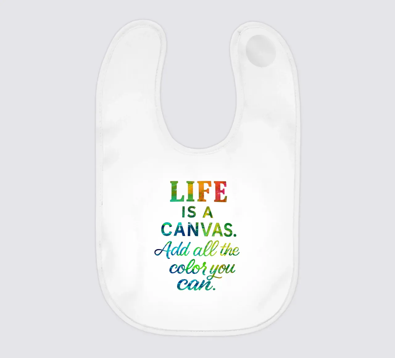 LIFE IS A CANVAS. ADD ALL THE COLOR YOU CAN. baby slabbetje van Vintage Van Gogh