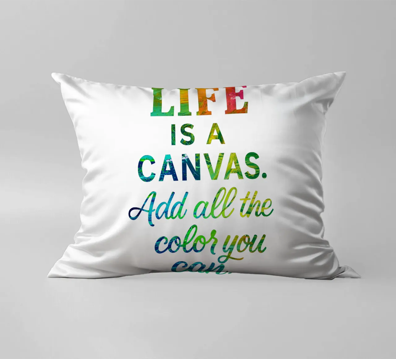 LIFE IS A CANVAS. ADD ALL THE COLOR YOU CAN. coussin de Vintage Van Gogh