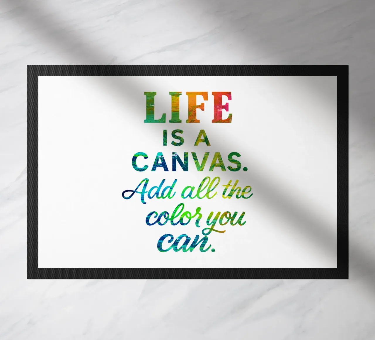 LIFE IS A CANVAS. ADD ALL THE COLOR YOU CAN. paillasson de Vintage Van Gogh