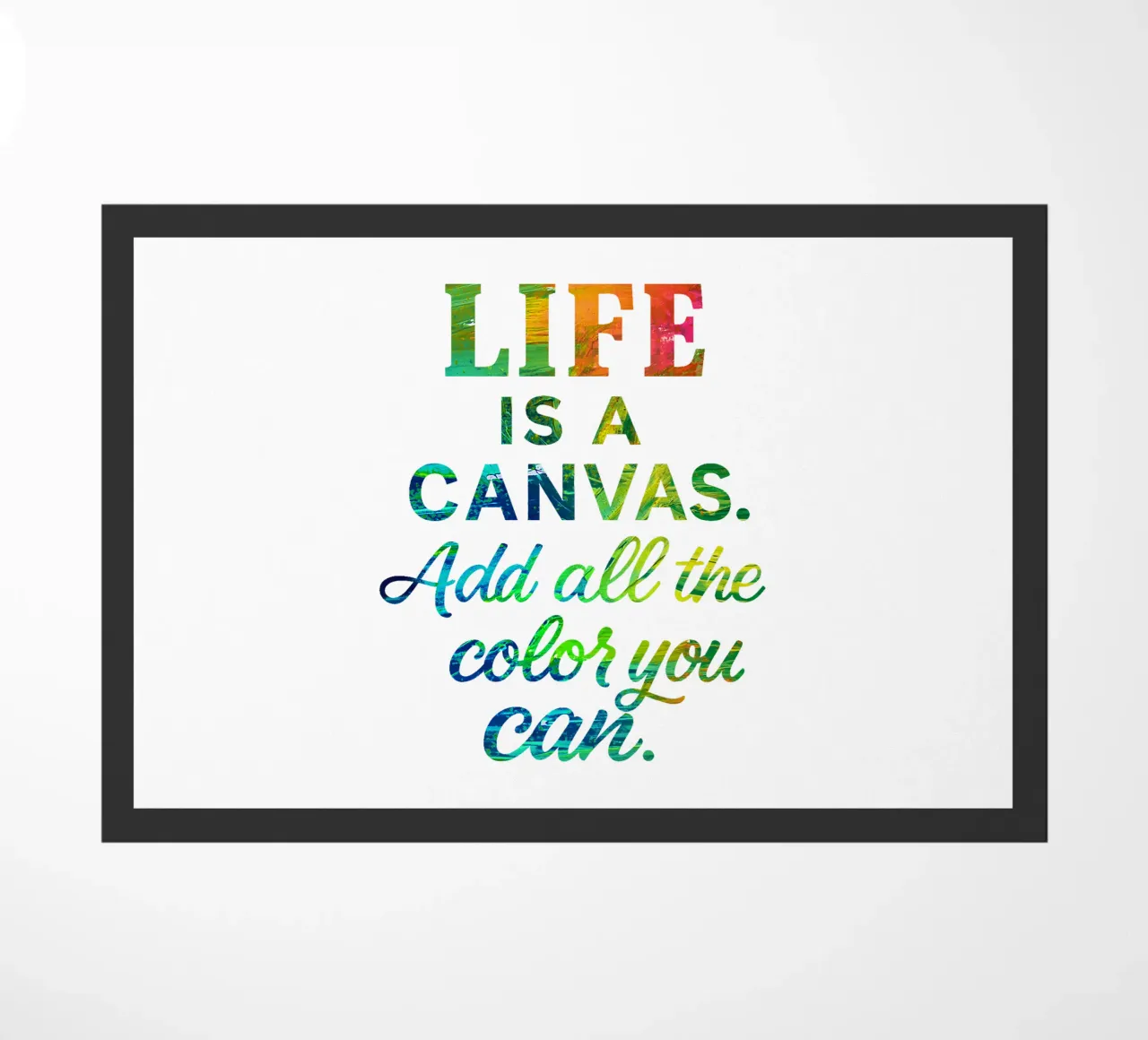 LIFE IS A CANVAS. ADD ALL THE COLOR YOU CAN. deurmat van Vintage Van Gogh