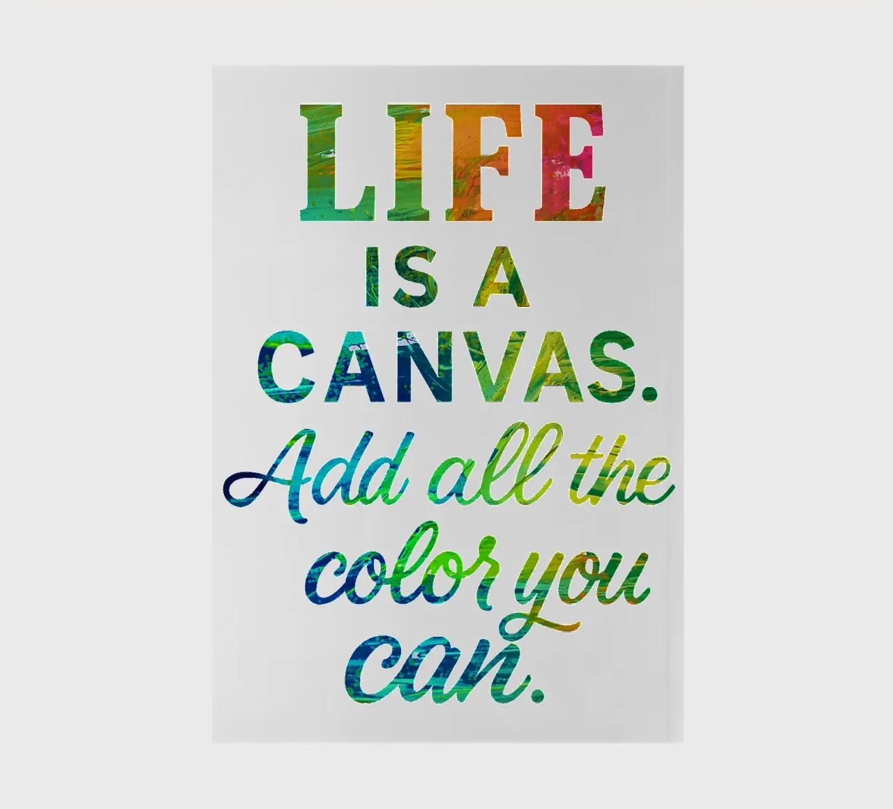 LIFE IS A CANVAS. ADD ALL THE COLOR YOU CAN. carnet de notes de Vintage Van Gogh