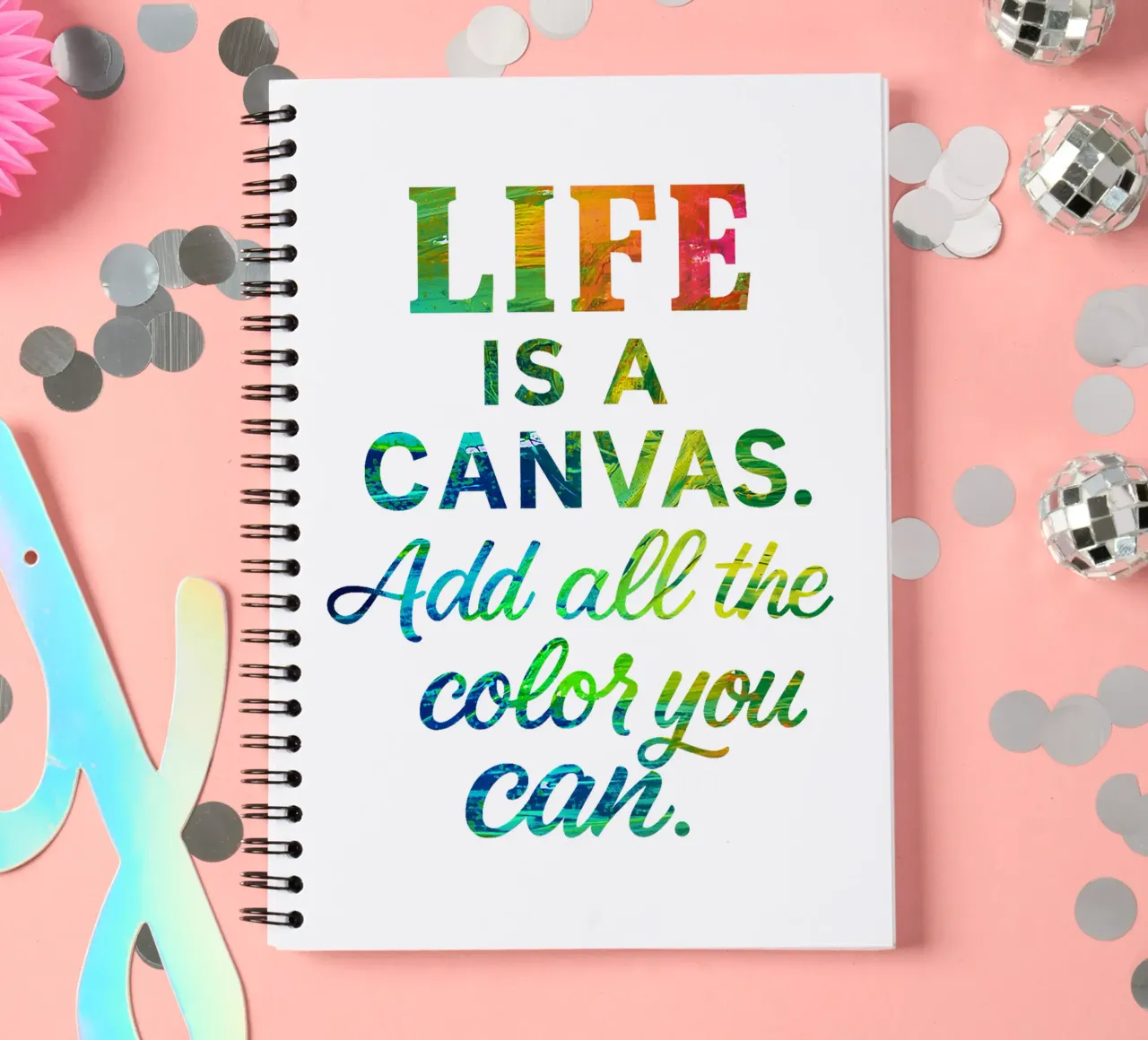 LIFE IS A CANVAS. ADD ALL THE COLOR YOU CAN. spiral notebook by Vintage Van Gogh