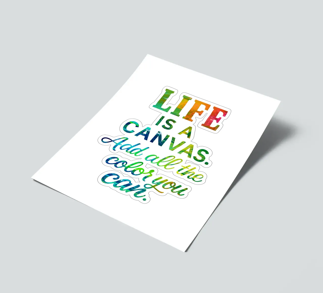 LIFE IS A CANVAS. ADD ALL THE COLOR YOU CAN. planche autocollant de Vintage Van Gogh