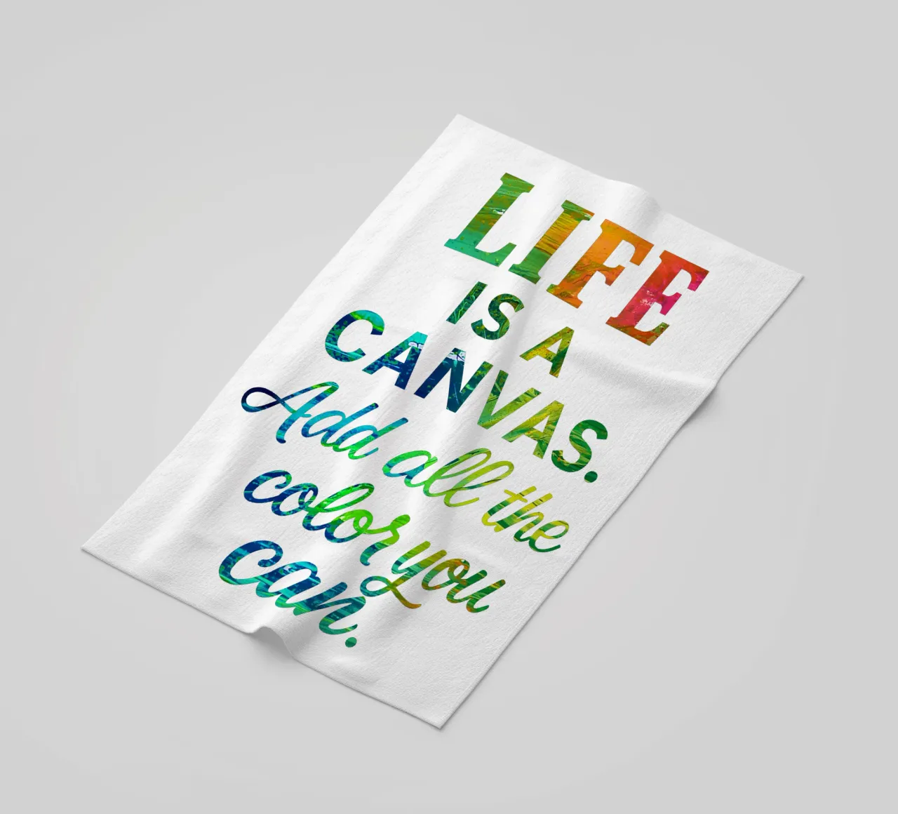 LIFE IS A CANVAS. ADD ALL THE COLOR YOU CAN. telo mare da Vintage Van Gogh