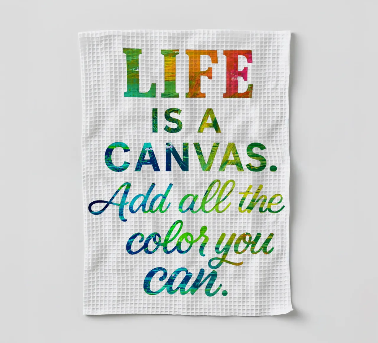 LIFE IS A CANVAS. ADD ALL THE COLOR YOU CAN. canovaccio da cucina da Vintage Van Gogh