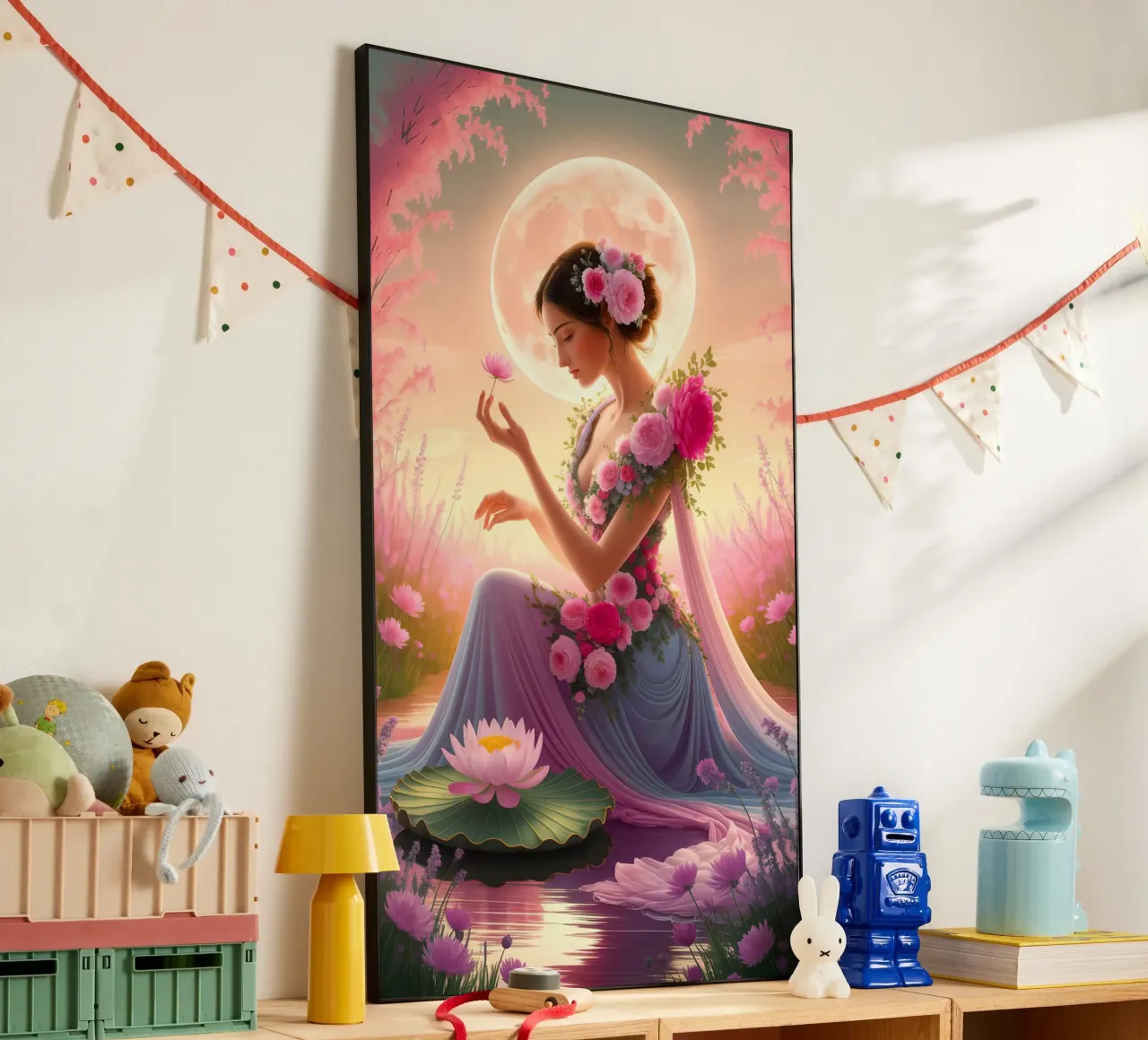 Flower Pink Beauty Women alluminio dibond da IMAGINE ART