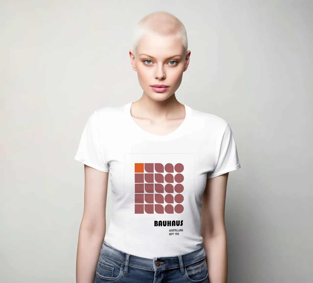 Bauhaus grid - Modular & Retro Modern women's fitted t-shirt by Studio Vibe