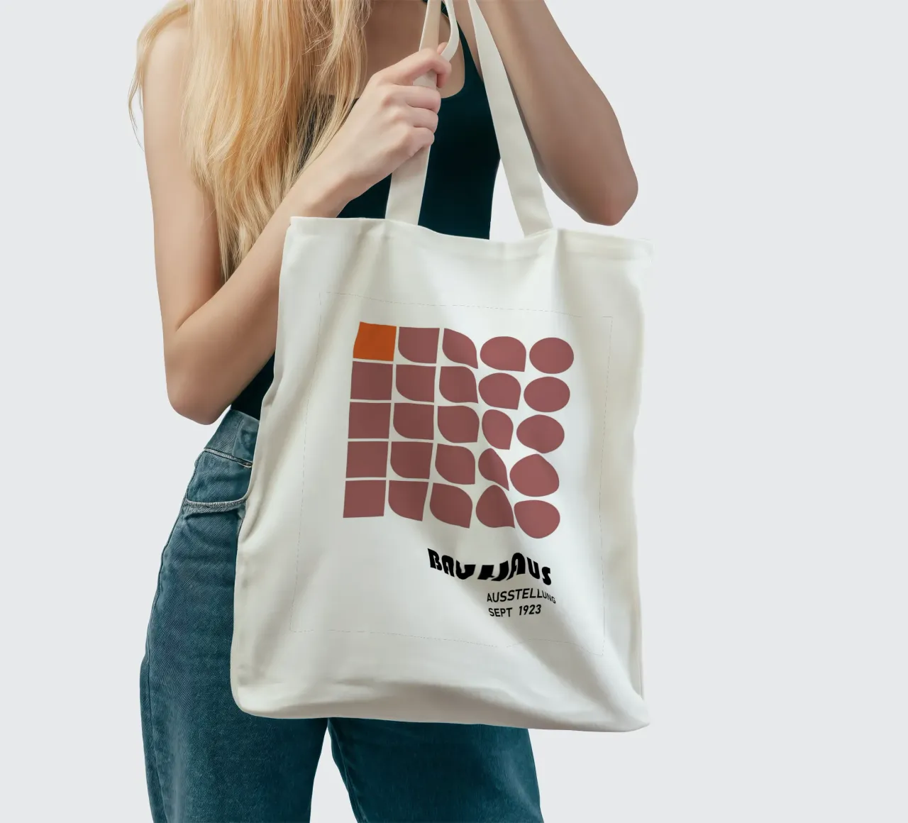 Griglia Bauhaus - Modulare e retrò moderno borsa in juta da Studio Vibe