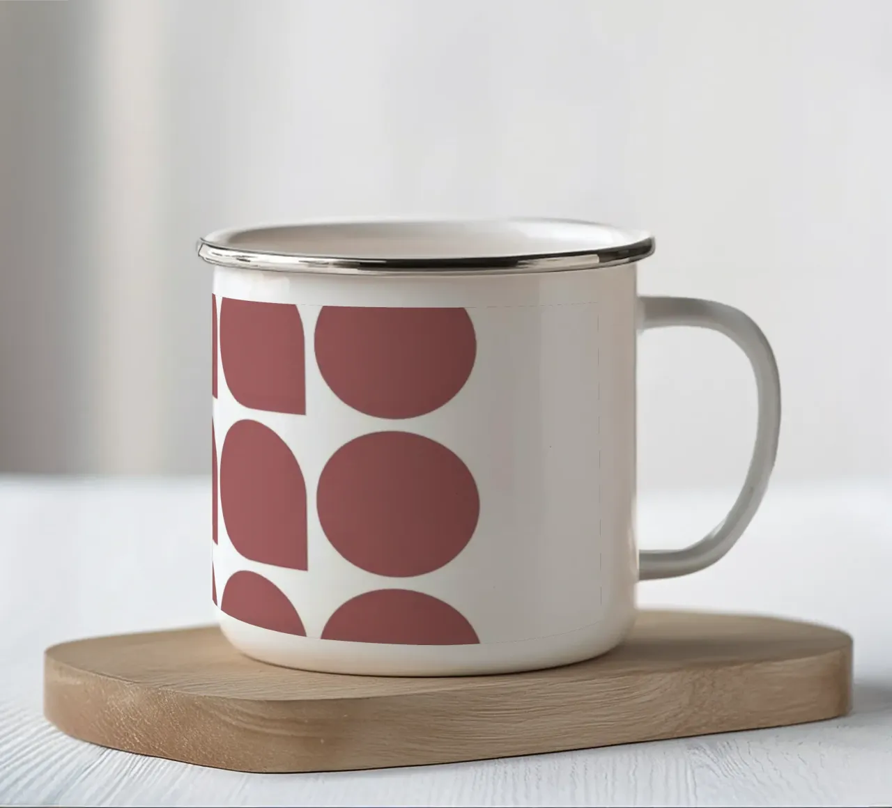 Bauhaus grid - Modular & Retro Modern enamel mug by Studio Vibe