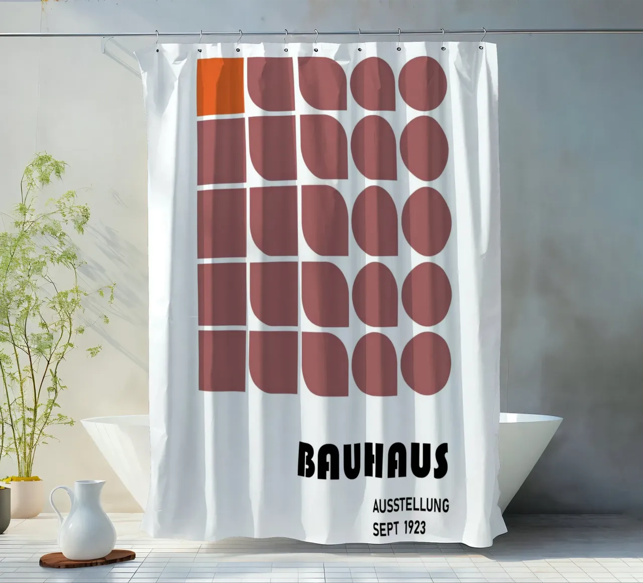 Bauhaus Raster – Modular & Retro Modern Duschvorhang von Studio Vibe