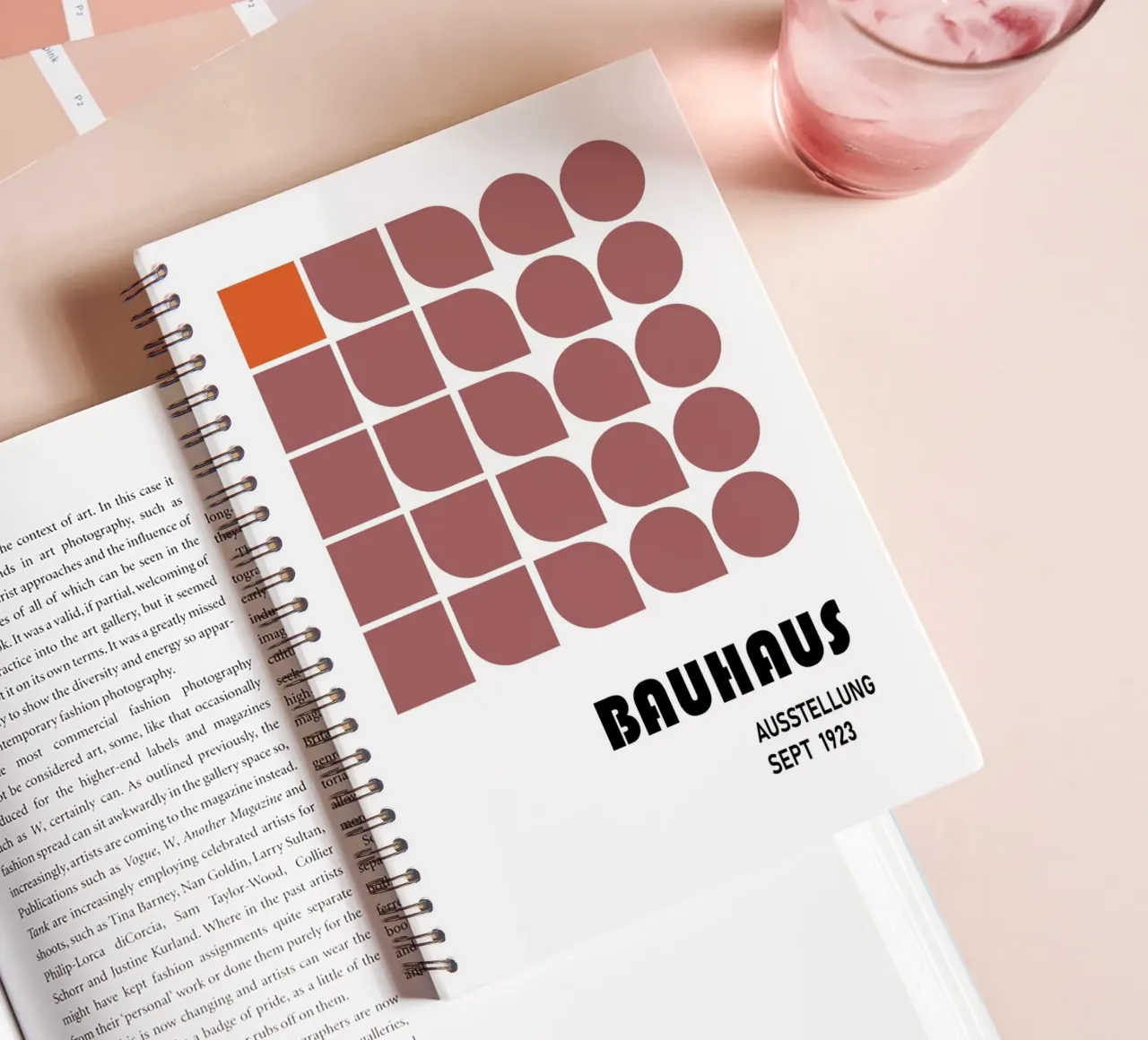 Bauhaus grid - Modular & Retro Modern spiral notebook by Studio Vibe