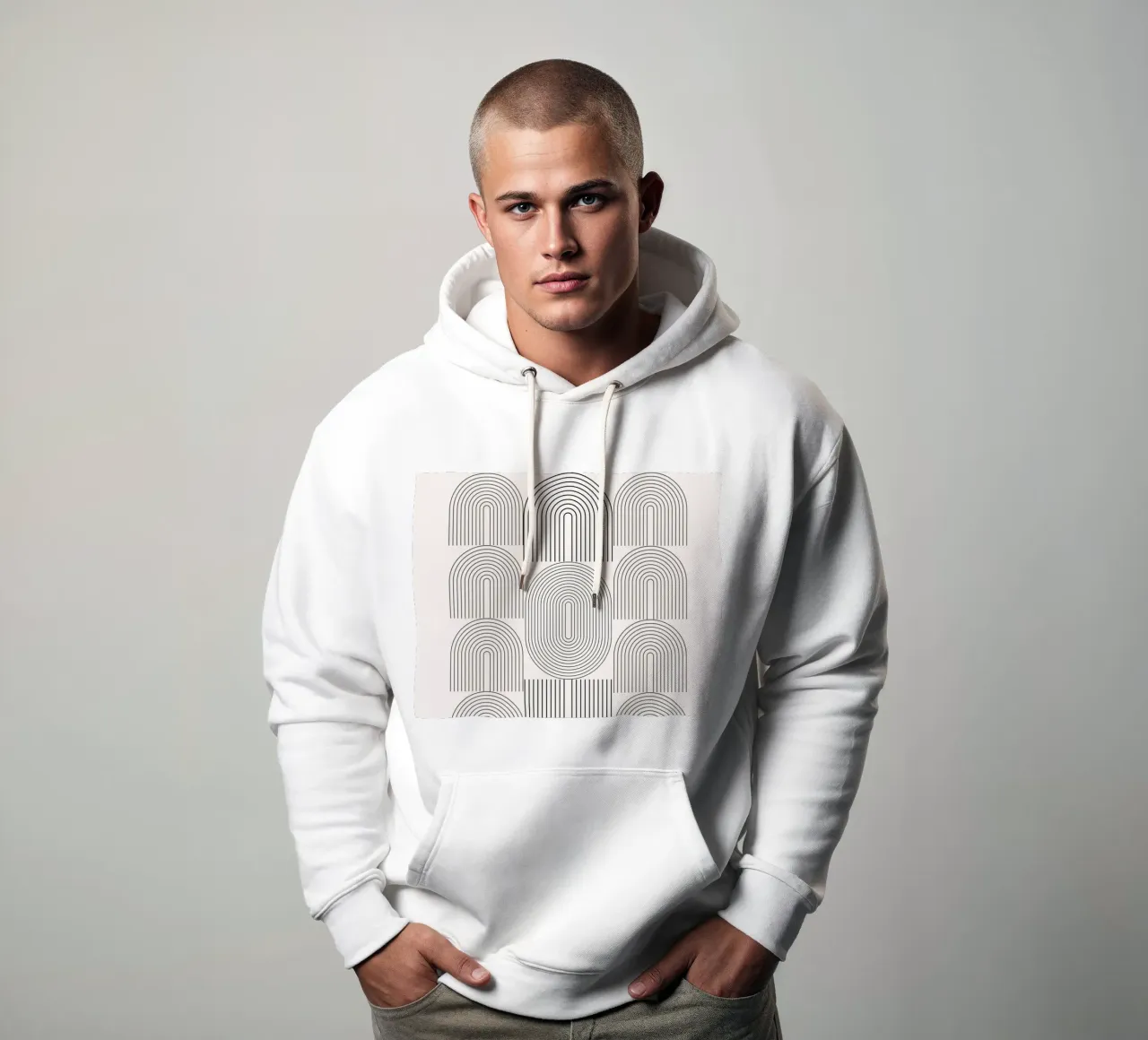 Bauhaus Line Art - Minimal Geometric hoodie by Studio Vibe