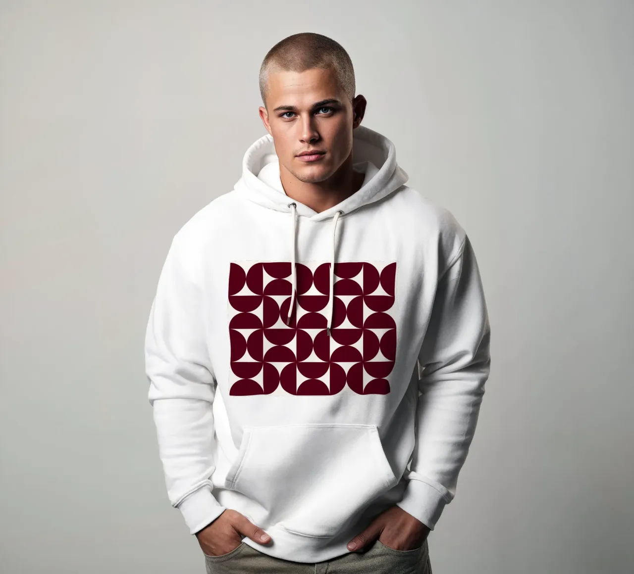 Bauhaus Modular - Abstract retro pattern hoodie by Studio Vibe