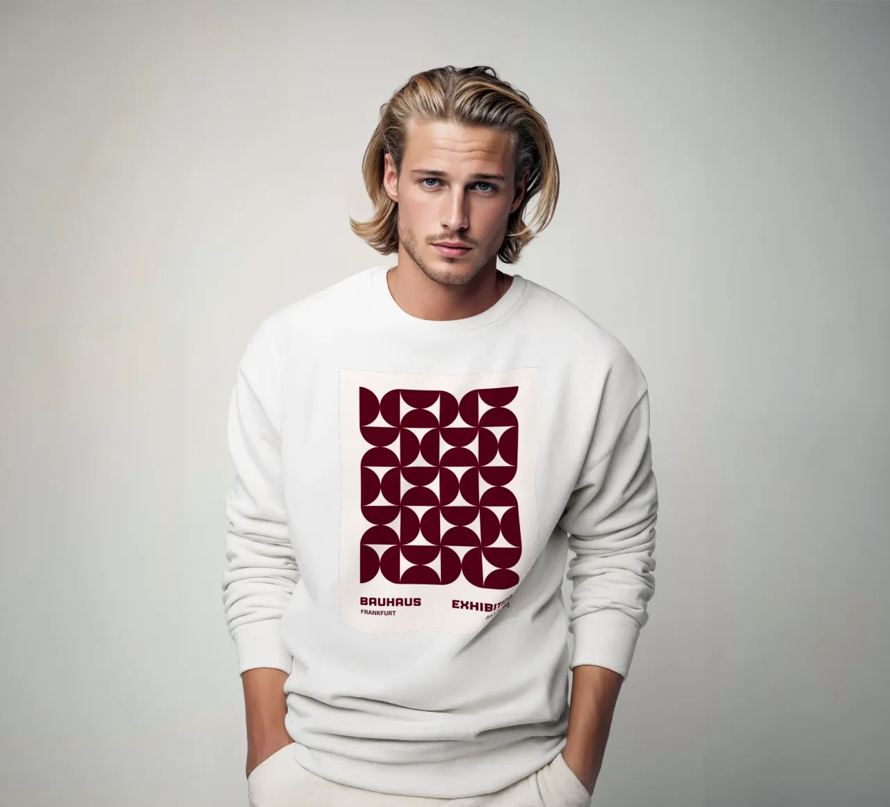Bauhaus Modular - Abstract retro pattern sweatshirt by Studio Vibe