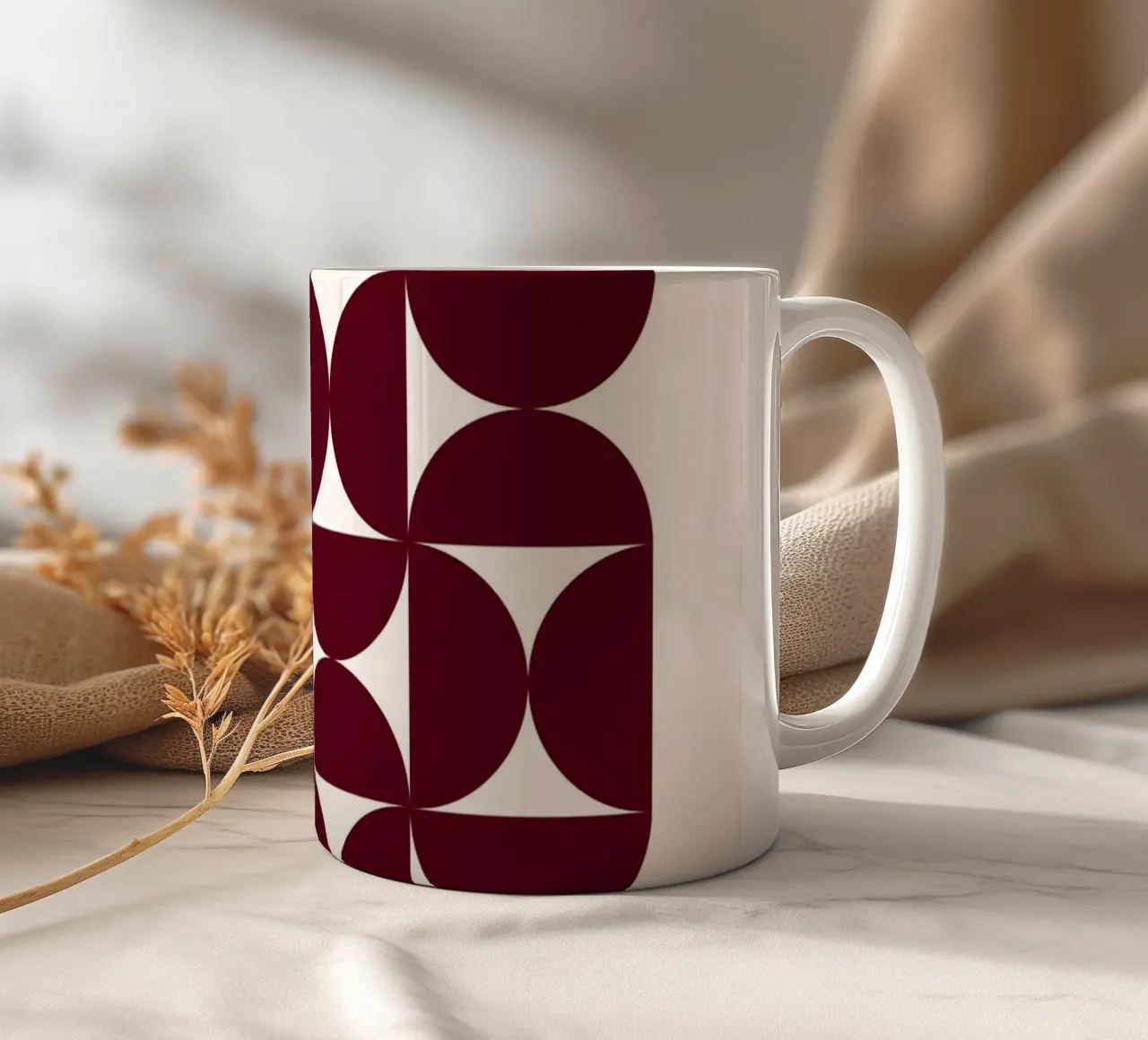 Bauhaus Modular - Abstract retro pattern ceramic mug by Studio Vibe