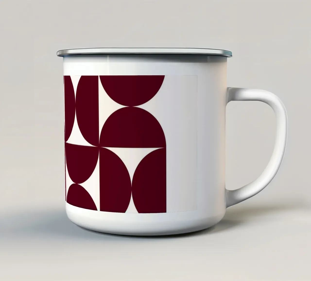 Bauhaus Modular - Abstract retro pattern enamel mug by Studio Vibe