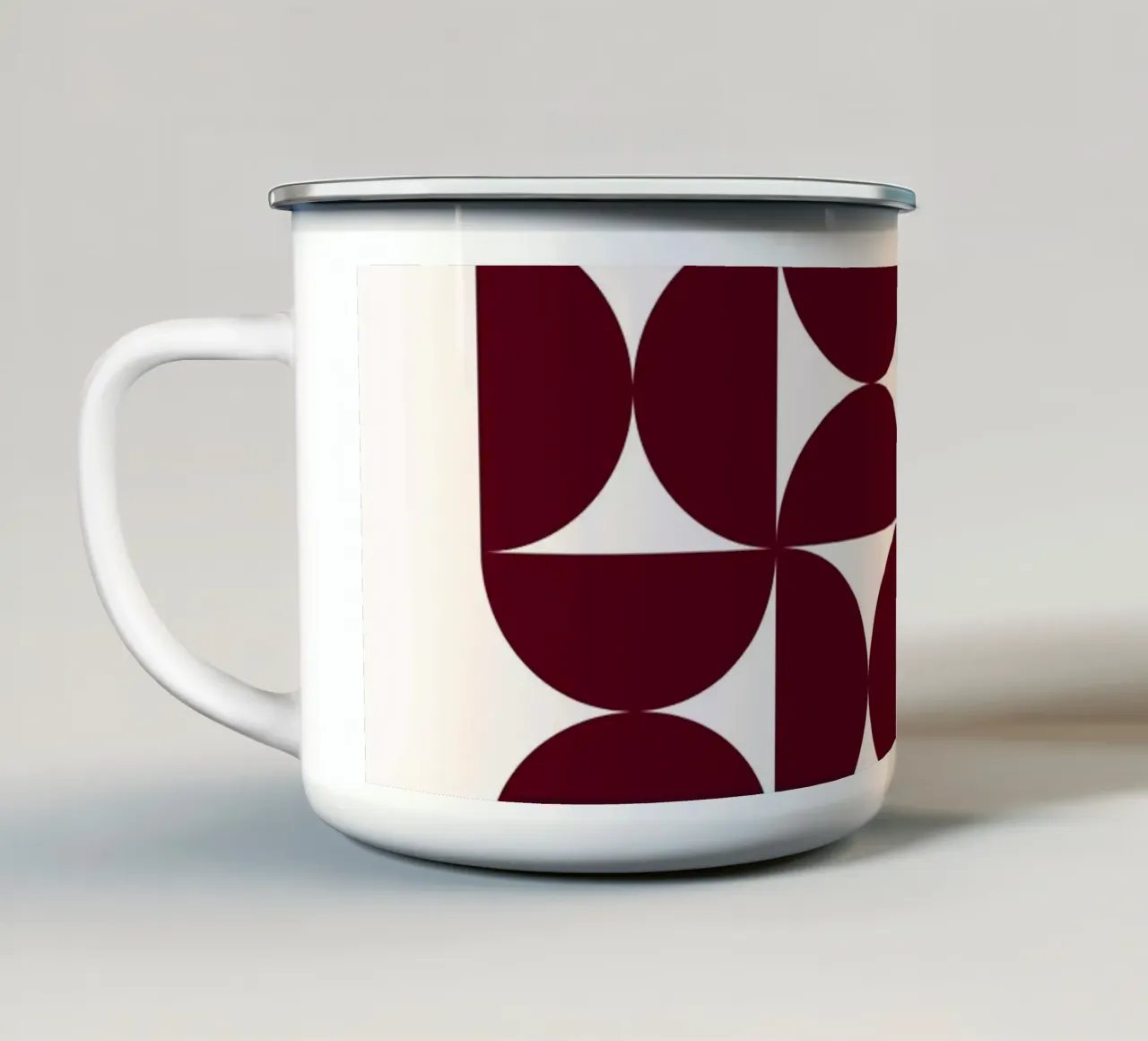 Bauhaus Modular - Abstract retro pattern enamel mug by Studio Vibe