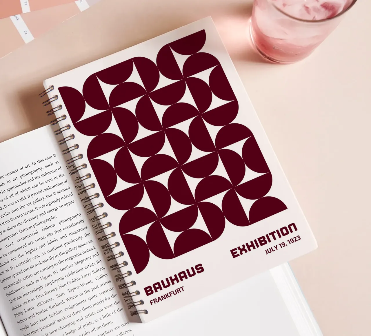 Bauhaus Modular - Abstract retro pattern spiral notebook by Studio Vibe