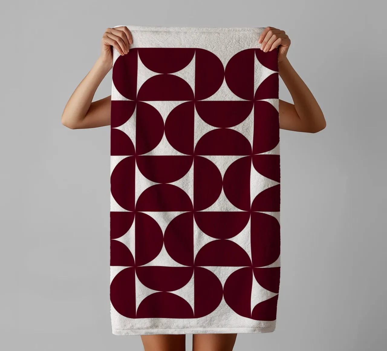 Bauhaus Modular - Abstract retro pattern towel by Studio Vibe