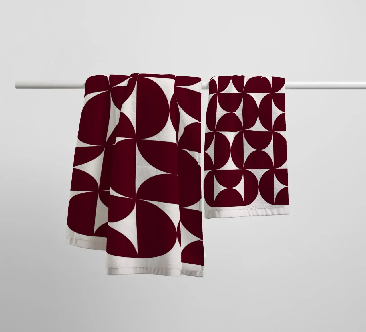 Bauhaus Modular - Abstract retro pattern towel by Studio Vibe