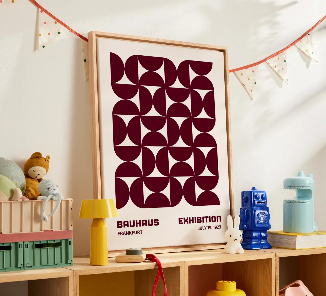 Bauhaus Modular - Abstract retro pattern canvas by Studio Vibe