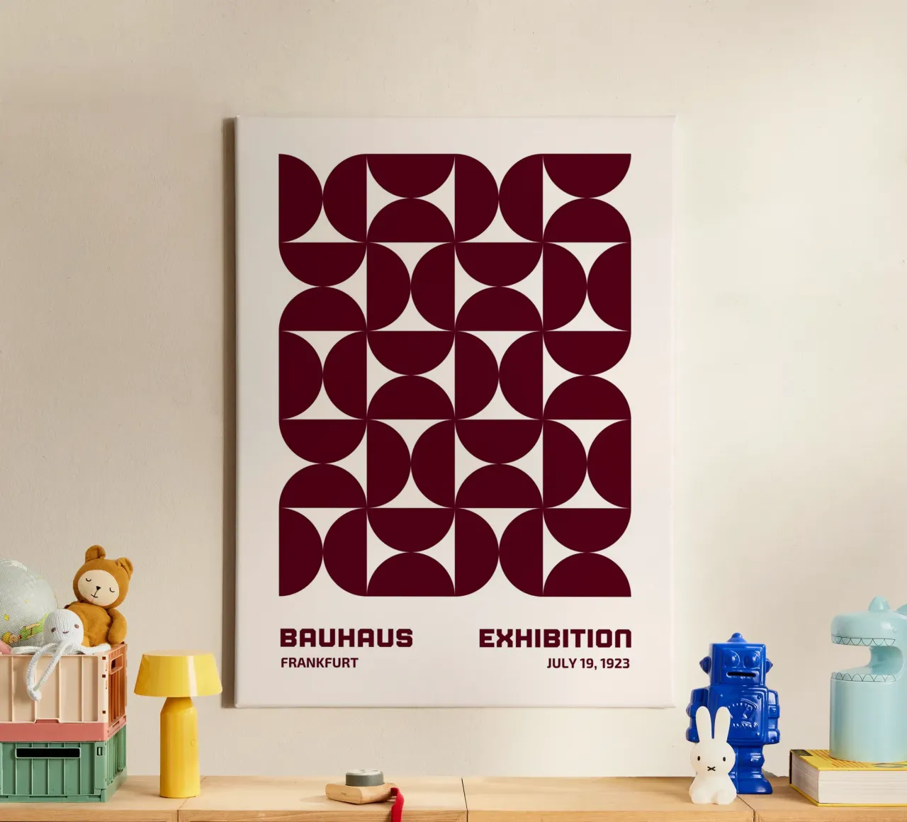Bauhaus Modular - Abstract retro pattern canvas by Studio Vibe