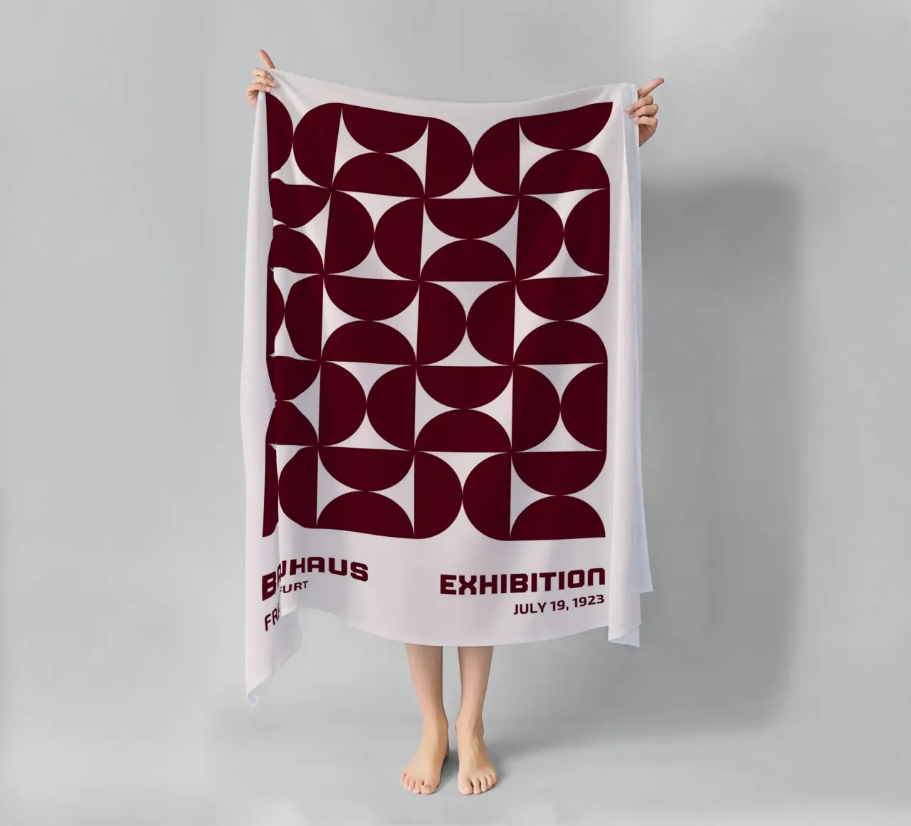 Bauhaus Modular - Abstract retro pattern beach towel by Studio Vibe