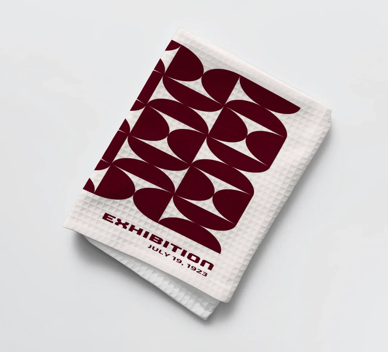 Bauhaus Modular - Abstract retro pattern tea towel by Studio Vibe