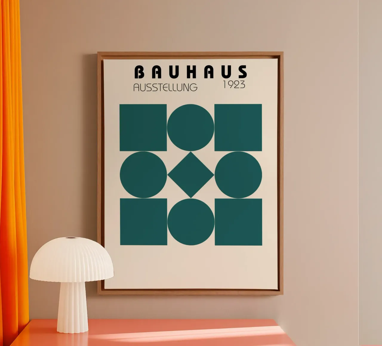 Bauhaus-geometrie - modern retro-ontwerp canvas met Baklijst van Studio Vibe