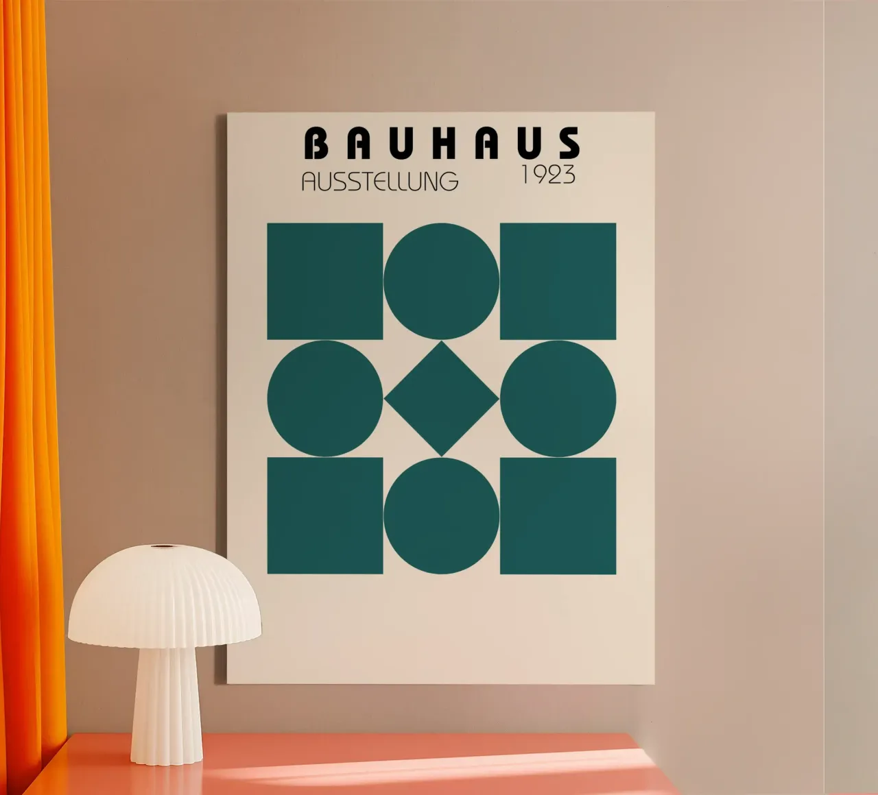 Bauhaus-geometrie - modern retro-ontwerp canvas met Baklijst van Studio Vibe