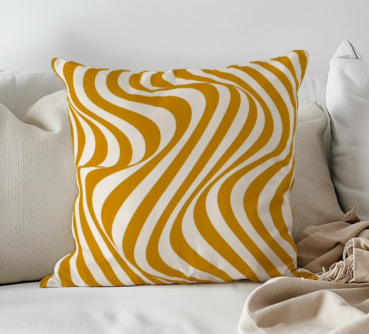 Bauhaus Wave Art - Poster astratto retrò cuscino da Studio Vibe
