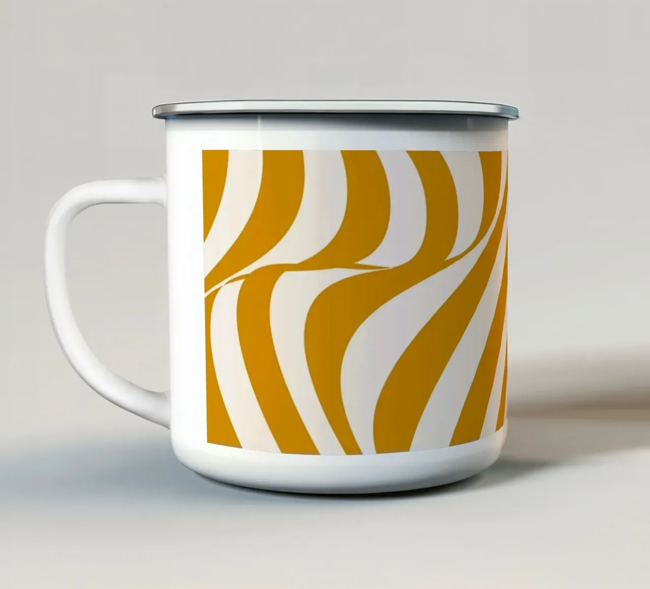 Bauhaus Wave Art - Poster astratto retrò tazza in smalto da Studio Vibe