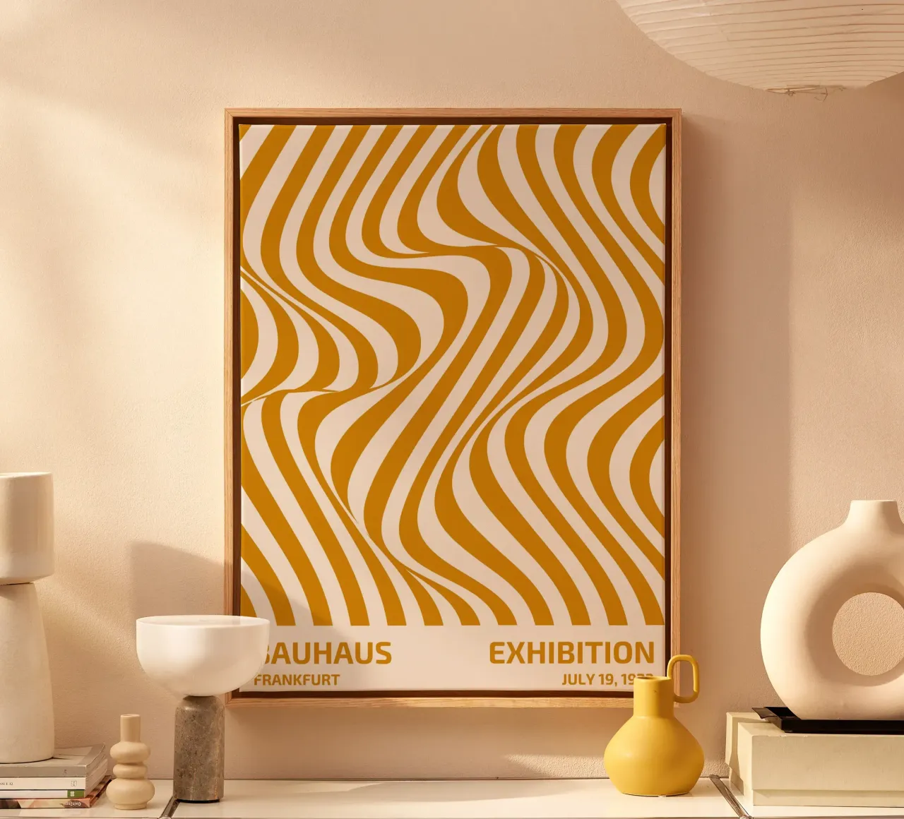 Bauhaus Wave Art - Retro Abstract Poster canvas by Studio Vibe