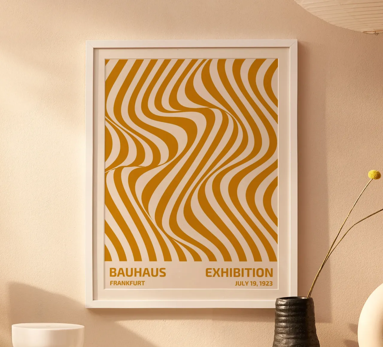 Bauhaus Wave Art - Poster astratto retrò carta hahnemühle da Studio Vibe