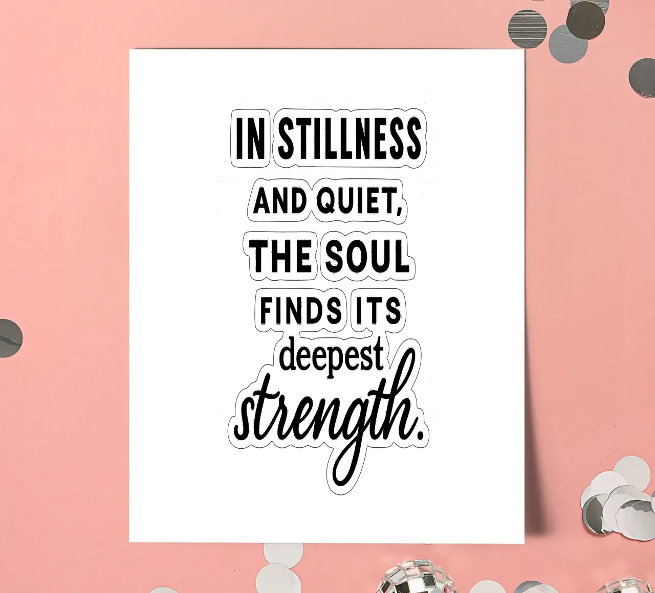 IN STILLNESS AND QUIET, THE SOUL FINDS ITS DEEPEST STRENGTH Stickerbogen von Vintage Van Gogh