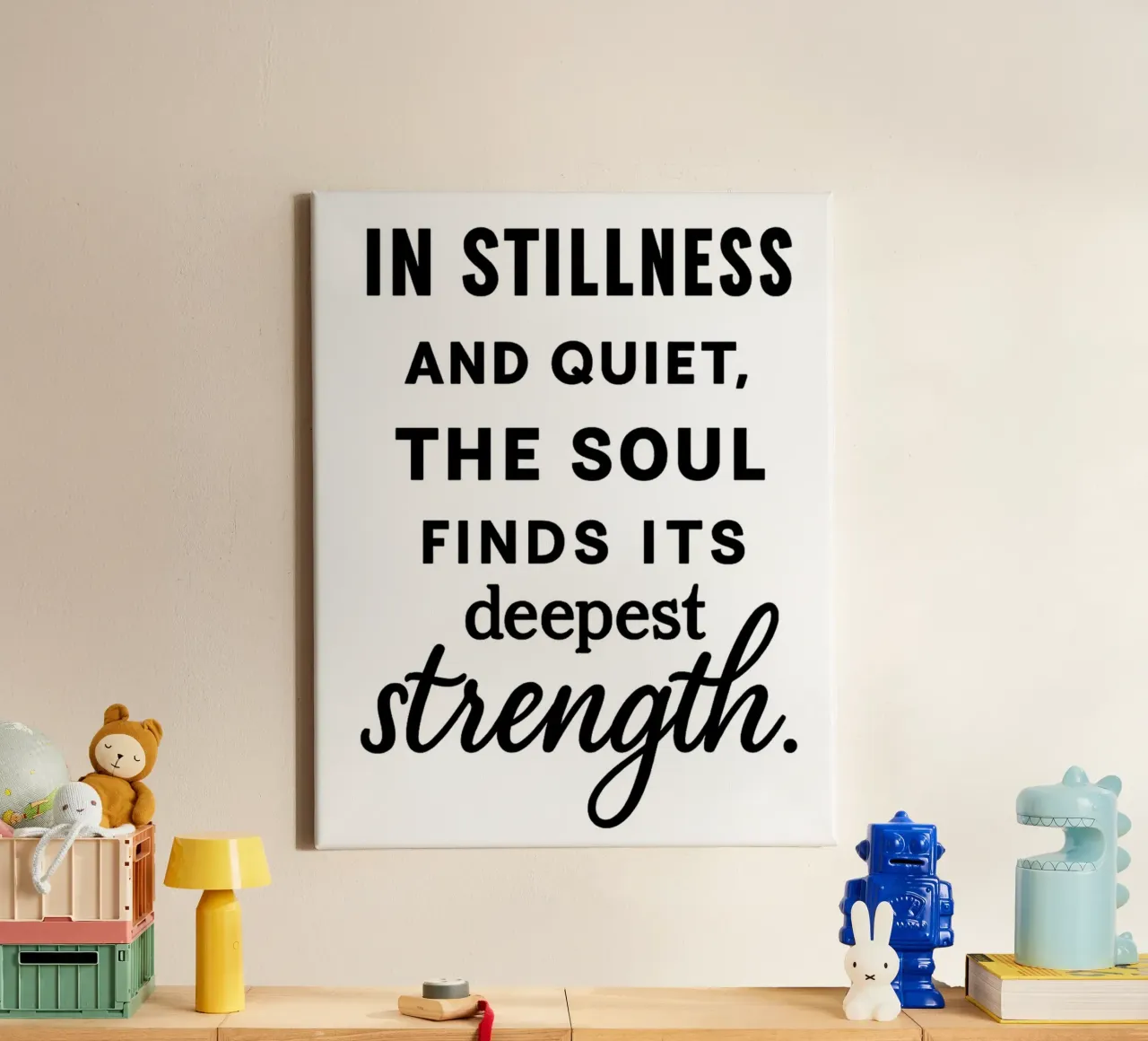 IN STILLNESS AND QUIET, THE SOUL FINDS ITS DEEPEST STRENGTH canvas van Vintage Van Gogh