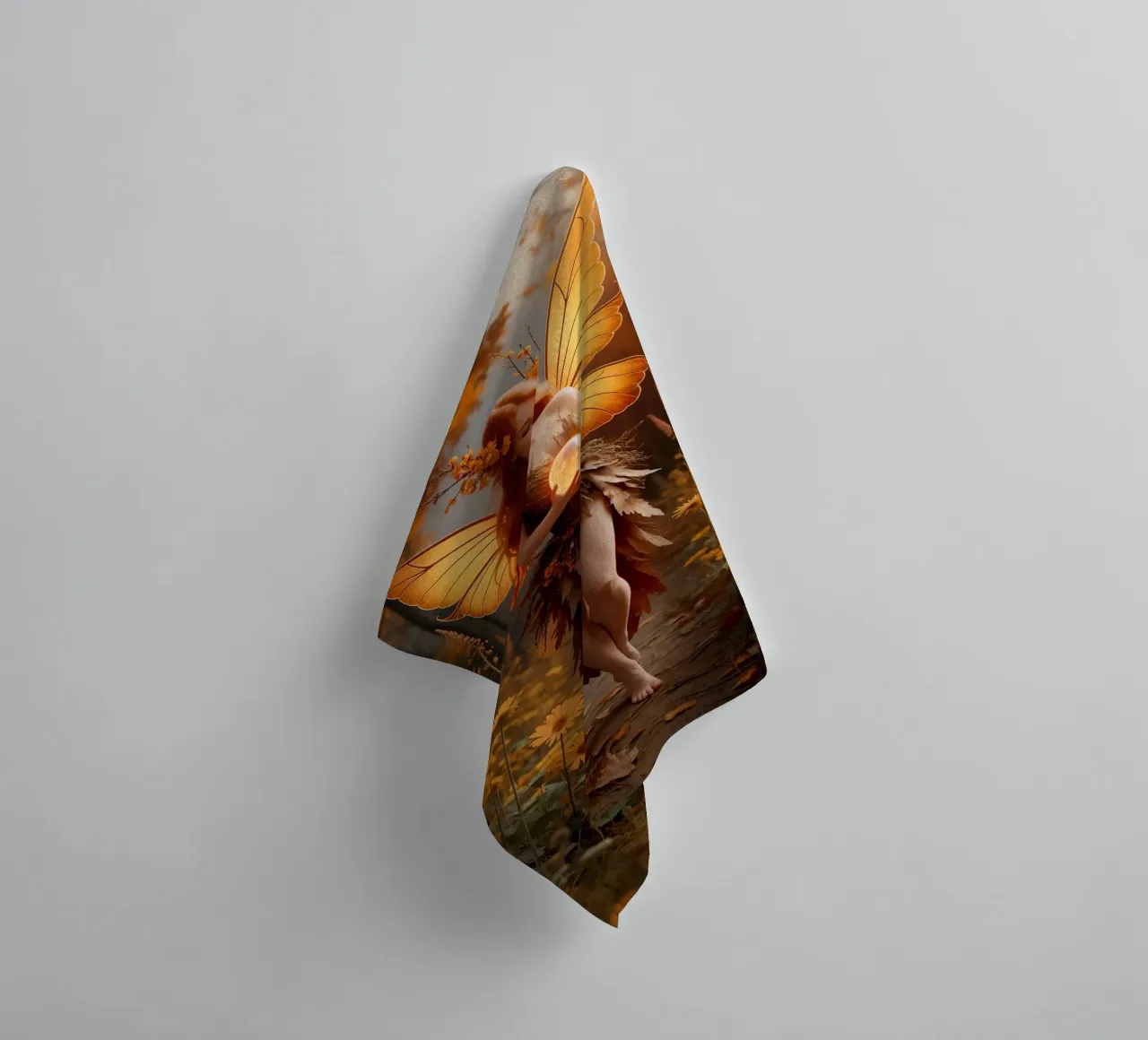 Beauty Women With Butterfly Wing Dress asciugamano da bagno da IMAGINE ART