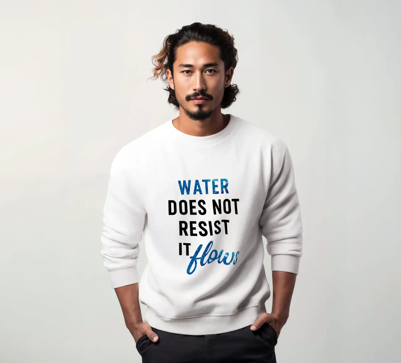 WATER DOES NOT RESIST - IT FLOWS felpa da Vintage Van Gogh