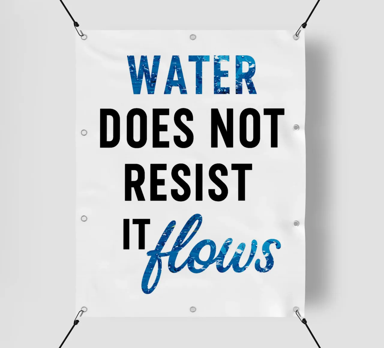WATER DOES NOT RESIST - IT FLOWS telo in pvc da Vintage Van Gogh