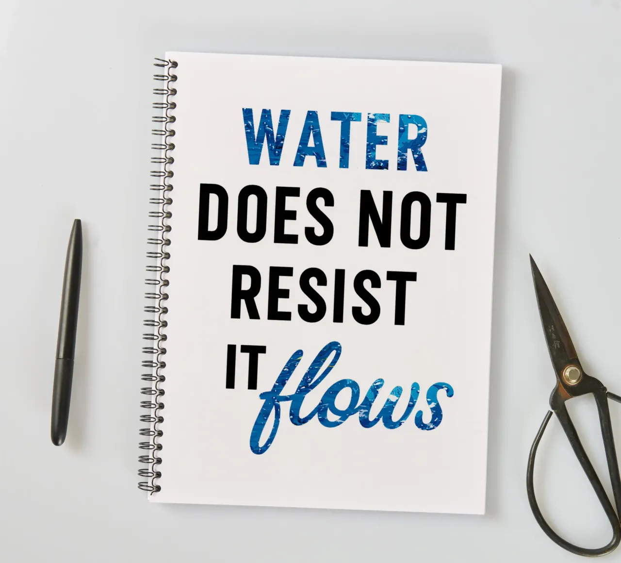 WATER DOES NOT RESIST - IT FLOWS diario ad anelli da Vintage Van Gogh
