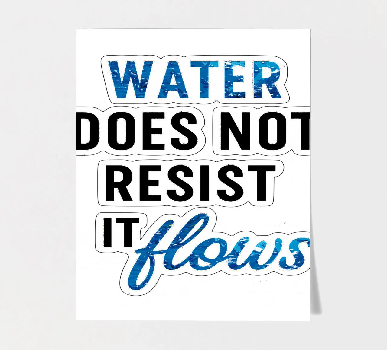 WATER DOES NOT RESIST - IT FLOWS foglio adesivo da Vintage Van Gogh
