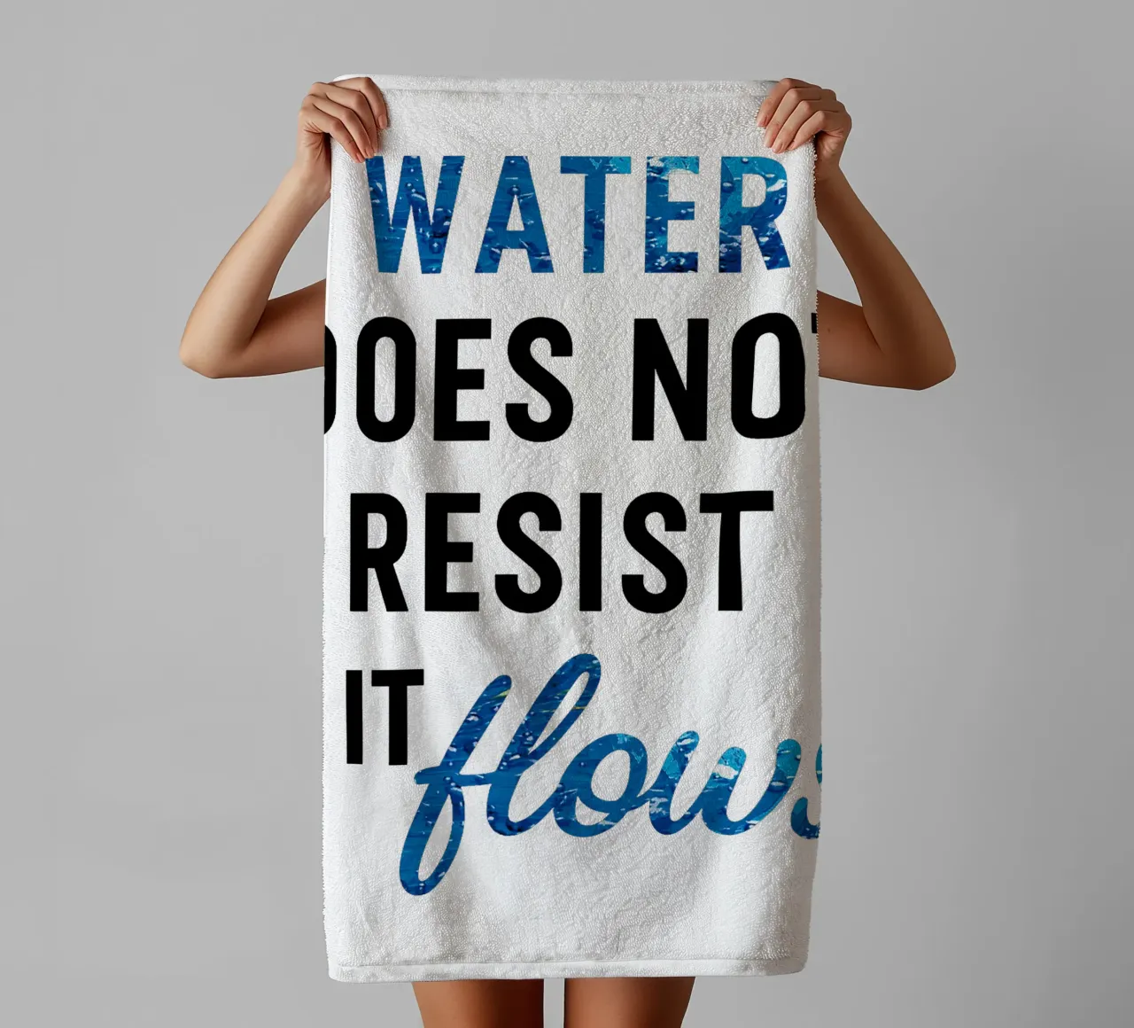 WATER DOES NOT RESIST - IT FLOWS asciugamano da bagno da Vintage Van Gogh