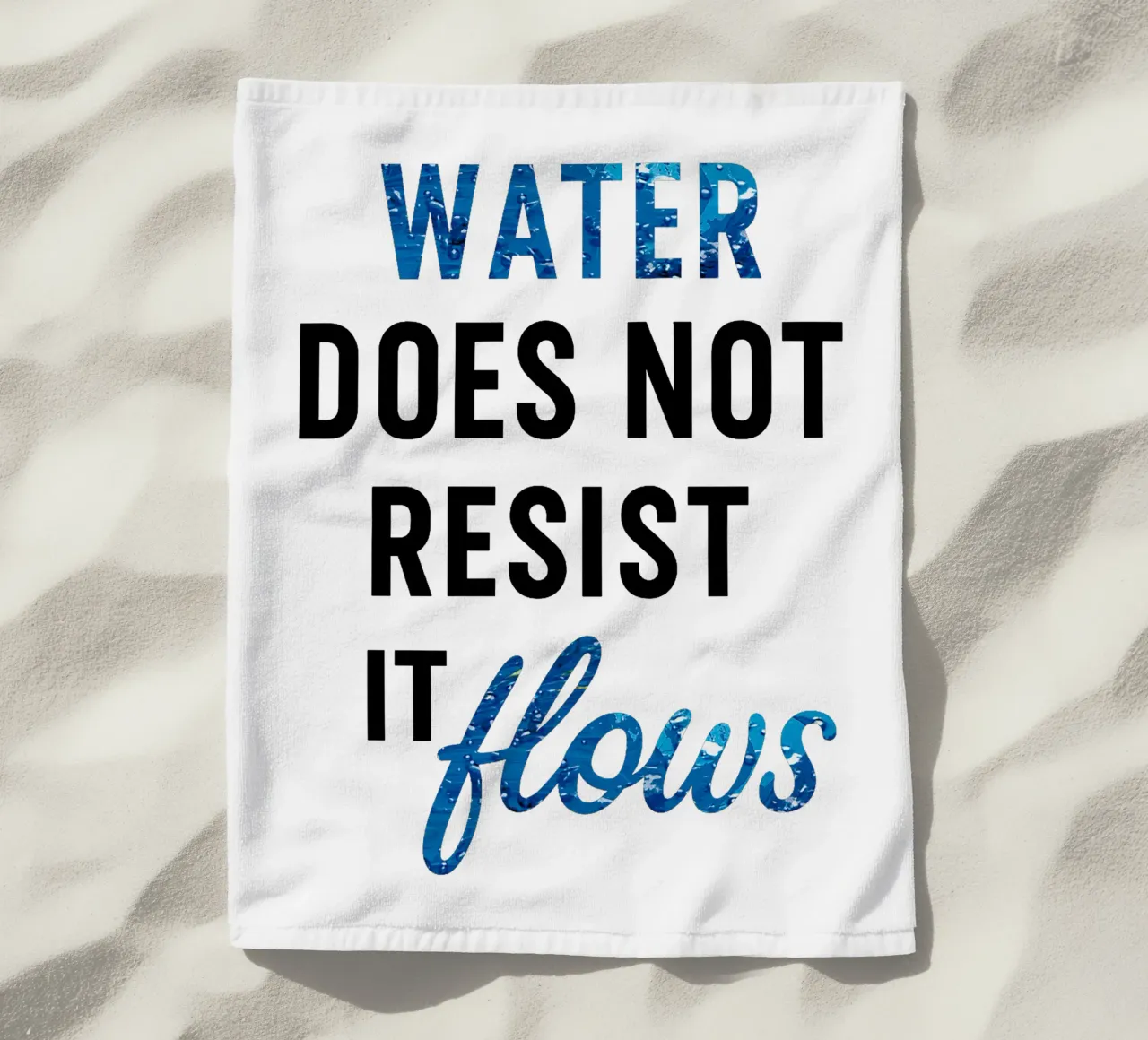 WATER DOES NOT RESIST - IT FLOWS toalla de playa de Vintage Van Gogh