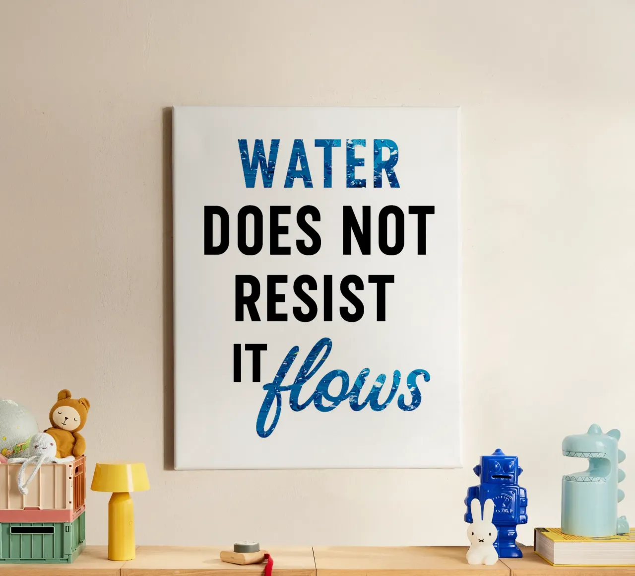 WATER DOES NOT RESIST - IT FLOWS tela da Vintage Van Gogh