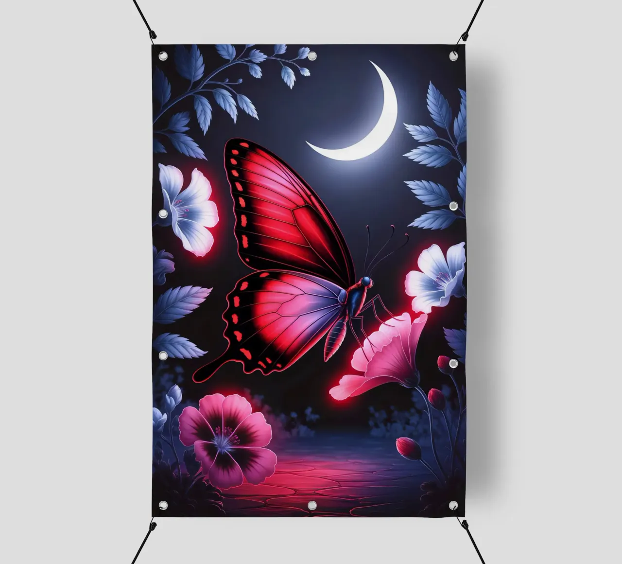 Midnight Bloom: Glowing Butterfly telo in pvc da IMAGINE ART