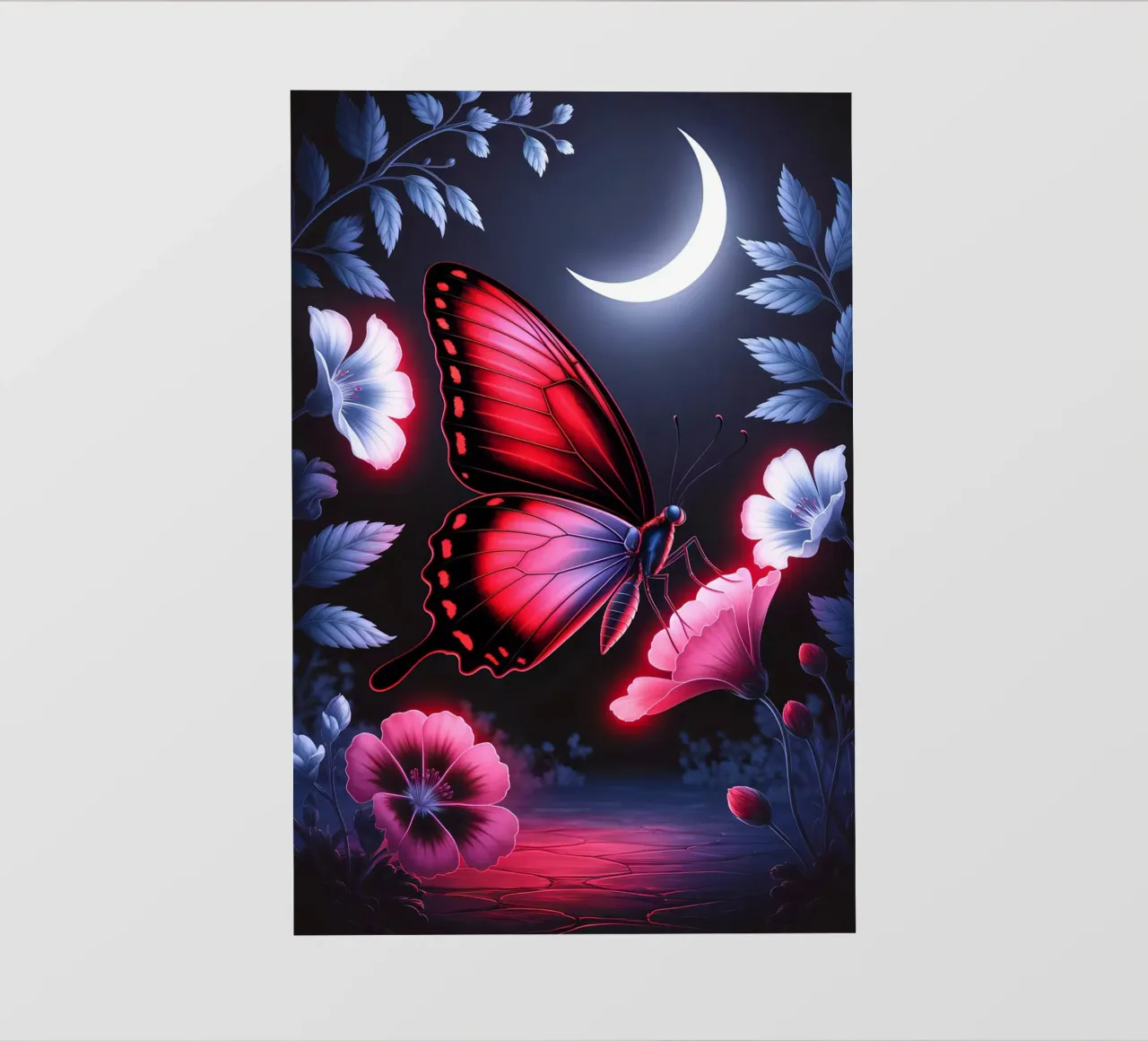 Midnight Bloom: Glowing Butterfly telo in pvc da IMAGINE ART